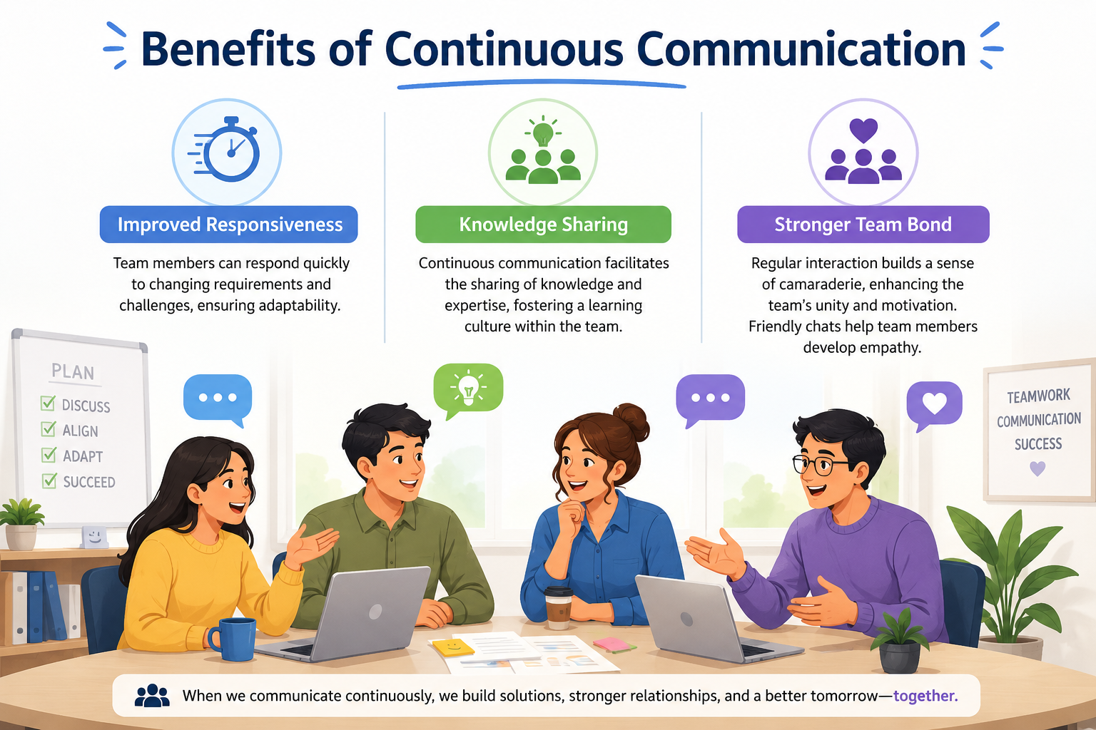 Benefits if continuous communication, Benefits if continuous communication, Benefits if continuous communication